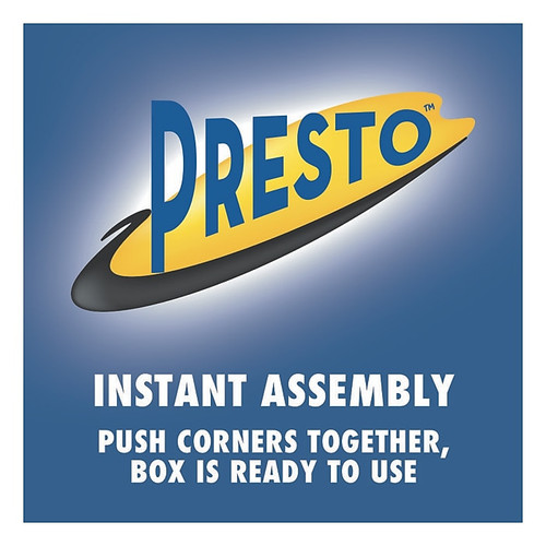 Bankers Box Presto Heavy-Duty Instant Assembly File Storage Boxes, Lift-Off Lid, Letter Size, White/Blue, 12/Carton (0063101)