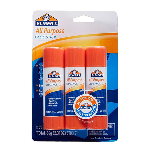 Elmer's All Purpose Glue Stick, 0.77 oz., 3/Pack (E5022)