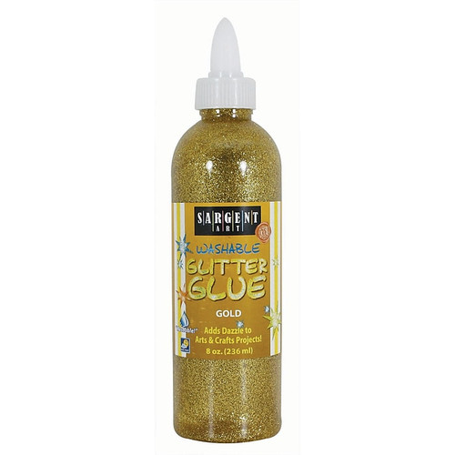 Sargent Art Glitter Washable Craft Glue, 8 oz., Gold, Pack of 6 (SAR221981-6)