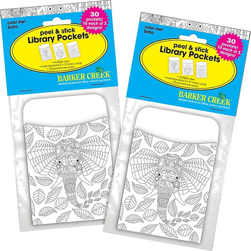 Barker Creek Color Me! Boho Peel & Stick Pockets, Multi-Design Set, 60/Set (BC3843)