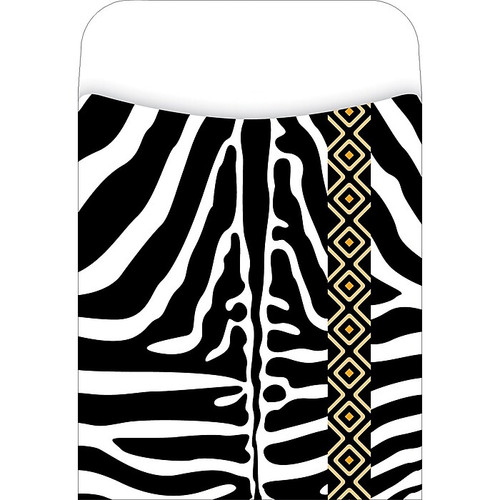 Barker Creek Zebra Peel & Stick Library Pockets, 3-1/2" x 5-1/8", 30/Pack (LL1218)