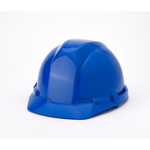 Mutual Industries 4-Point Pinlock Suspension Short Brim Hard Hat, Blue (50100-25)