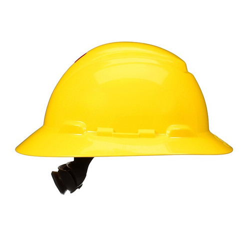 3M® SecureFit HDPE 4-Point Ratchet Suspension Full Brim Hard Hat, Yellow (H-802SFR-UV)