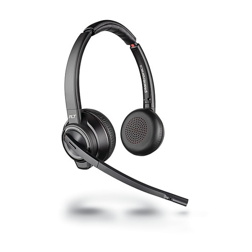 Plantronics Savi 8200 Series W8220 Wireless Noise Canceling Stereo Headset, Over-the-Head, Black  (207325-01)