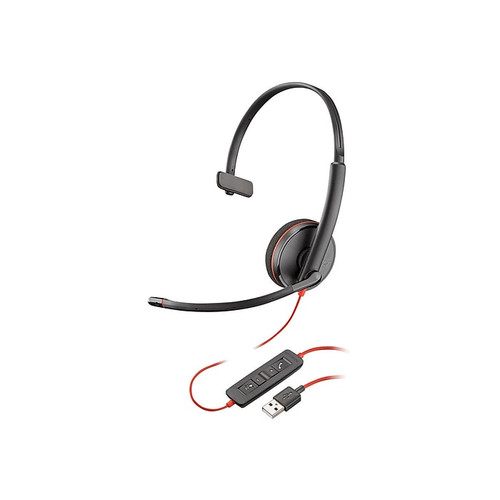 Poly Blackwire C3210 USB-A Mono Computer Headset, Unified Communcations Certified (80S01A6)