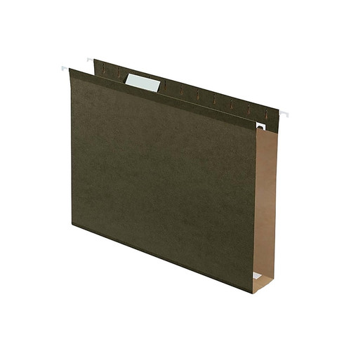Pendaflex Reinforced Recycled Hanging File Folders, 1/5 Cut Tab, Letter Size, Standard Green, 25/Box (PFX 5142x2)