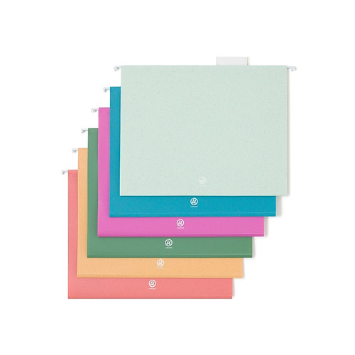 U Brands U-Eco Hanging File Folders, Letter Size, Assorted Colors, 12/Pack (6596U01-12)