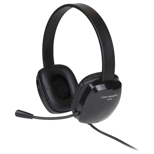 Cyber Acoustics AC Stereo Computer Headset, Over-the-Head, Black (AC-6008)