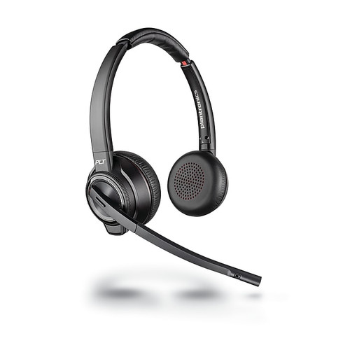 Poly Savi 8200 Series W8220-M Wireless Noise Canceling Stereo Headset, Over-the-Head, Black  (207326-01)