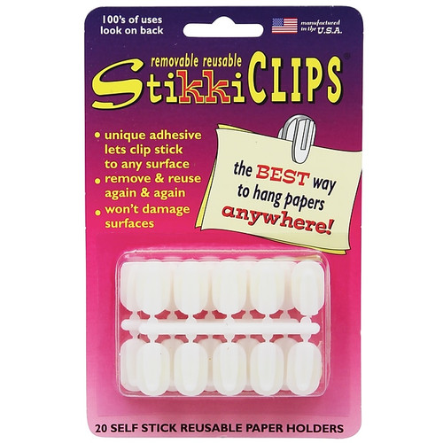 StikkiCLIPS, White, 20/PK, 6 PK/BD (STK01320-6)