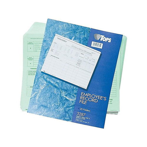 TOPS Employee Record File Straight Cut, 20/Pack (TOP 3287)