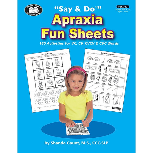 Super Duper Publications Say & Do Apraxia Fun Sheets, Reproducible Workbook, Paperback (BK382)