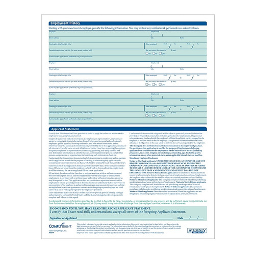 ComplyRight™ 50-State Job Application - Short Form, Pack of 50 (AR0374)