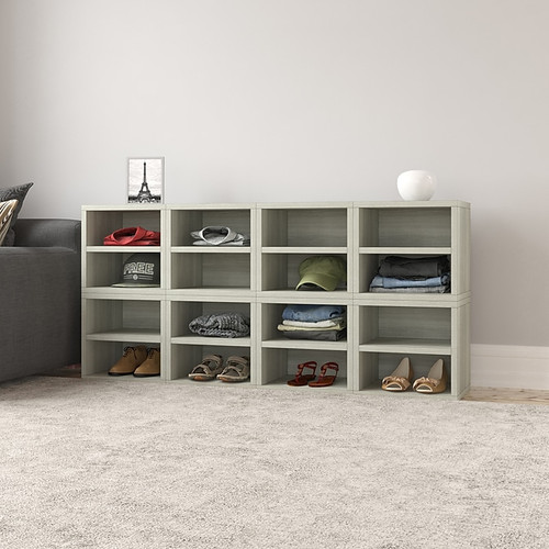 Way Basics Connect 12.6" x 13.4" Cube Storage with Shelf, Gray (C-SCUBE-GY)