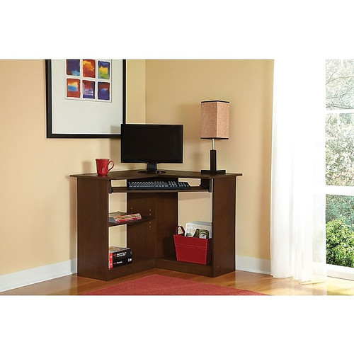 Easy 2 Go 36"W Corner Desk, Brown (951572-CC)