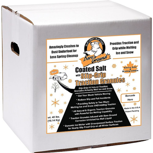 Bare Ground Pet-Friendly Coated Salt/Traction Granules Ice Melt, 40 lbs./Box (CSSLGP-40)