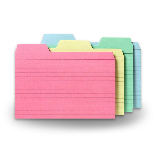 Find It 4" x 6" Tabbed Index Cards, Assorted Colors,  48/Pack (FT07218)