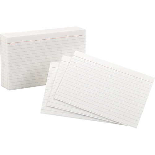 Oxford 3 x 5" Index Cards, Lined, White, 100/Pack (31EE)