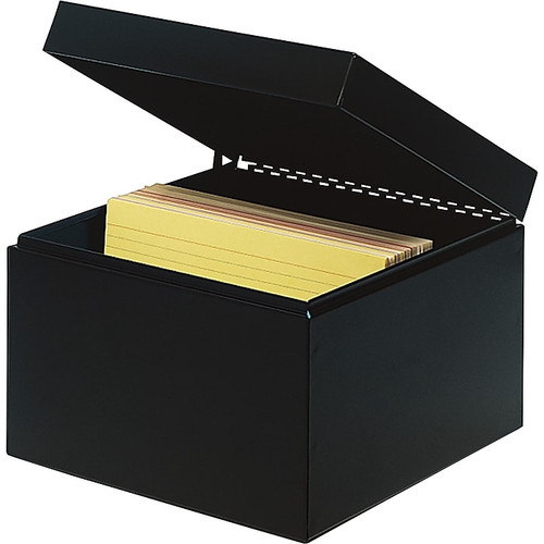 Steelmaster Metal File Box, 900 Card Capacity, Black, 5" x 8" (65dd4d24e8837636b11ccb2f_ud)