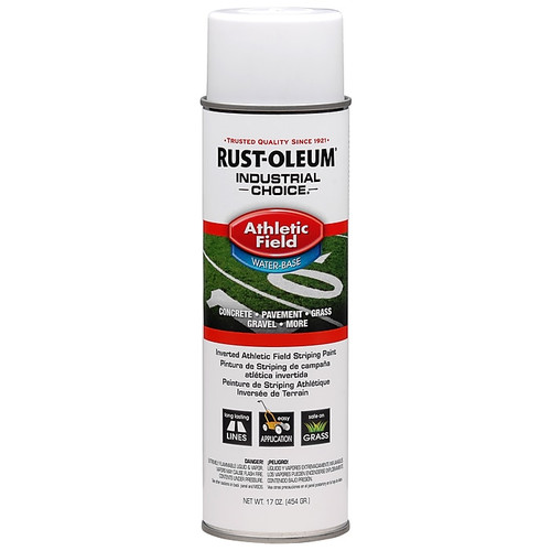 Rust-Oleum Industrial Choice Af1600 Athletic Field Striping Paint, White, 17 oz. Spray, 12/Pack (206043)