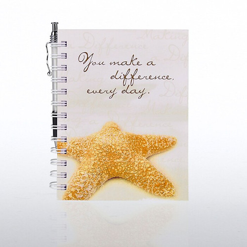 Baudville® Hardcover Journal W/ Pen, Starfish: Making a Difference (65dd4e3be8837636b11cd507_ud)