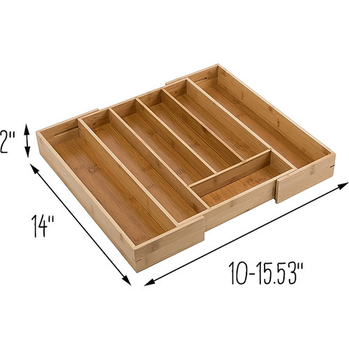 Honey-Can-Do Bamboo Silverware Drawer Organizer, Brown (KCH-07643)