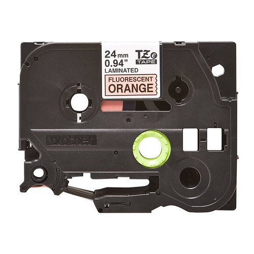 Brother P-touch TZe-B51 Laminated Label Maker Tape, 1" x 16-4/10', Black On Fluorescent Orange (TZe-B51)