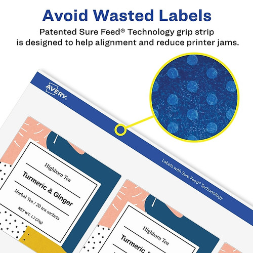 Avery Print-to-the-Edge Inkjet Round Labels, 1 1/2" Diameter, White, 20 Labels/Sheet, 20 Sheets/Pack (8293)