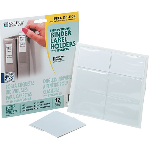 C-Line Self-Adhesive Ring Binder Label Holders, 1 3/4" x 3 1/4" for 2" to 3" Binder Capacity (65dd5042e8837636b11ce69b_ud)