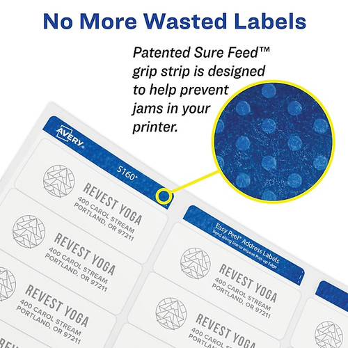 Avery Print-to-the-Edge Laser Address Labels, 1-1/4" x 2-3/8", White, 18 Labels/Sheet, 25 Sheets/Pack (6871)