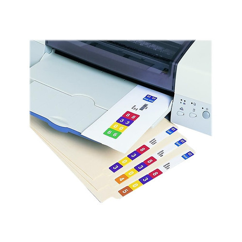 Smead Smartstrip ColorBar WaterGuard Inkjet File Folder Labels, 1 1/2" x 7 1/2", White, 250/Pack (66006)