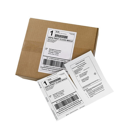 Avery Laser/Inkjet Shipping Labels with Receipts, 5-1/16" x 7-5/8", White, 1 Label/Sheet, 100 Sheet/Box (27900)