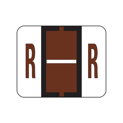 Smead BCCR Color Coded Alphabetic Labels, R, Brown, 500/Roll (67088)