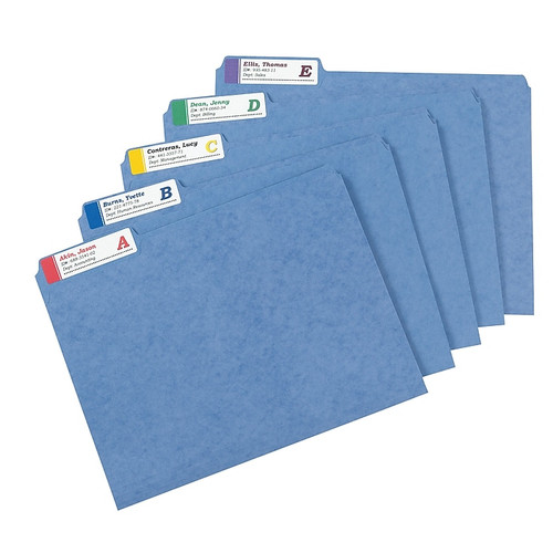 Avery Extra Large Laser/Inkjet File Folder Labels, 15/16" x 3 7/16", Assorted Colors, 18/Sheet, 25 Sheets/Pack (5026)