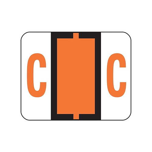 Smead BCCR Color Coded Alphabetic Labels, C, Dark Orange, 500/Roll (67073)