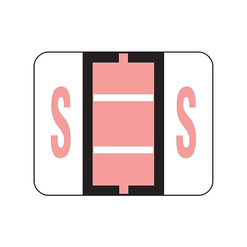 Smead BCCR Color Coded Alphabetic Labels, S, Pink, 500/Roll (67089)