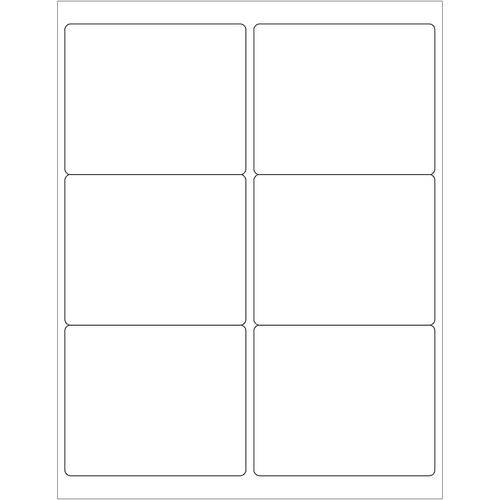Tape Logic® Rectangle Laser Labels, 4" x 3 1/3", Glossy White, 600/Case (LL203)