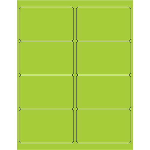 Tape Logic® Rectangle Laser Labels, 4" x 2 1/2", Fluorescent Green, 800/Case (LL179GN)