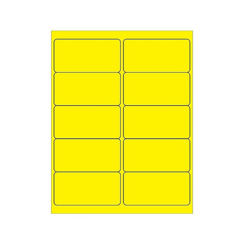 Tape Logic Laser Identification & Color Coding Labels, 2" x 4", Fluorescent Yellow, 1000/Carton (LL178YE)