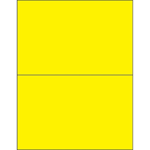 Tape Logic® Removable Rectangle Laser Labels, 8 1/2" x 5 1/2", Fluorescent Yellow, 200/Case (LL415YE)