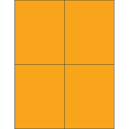 Tape Logic® Rectangle Laser Labels, 4 1/4" x 5 1/2", Fluorescent Orange, 400/Case (LL183OR)