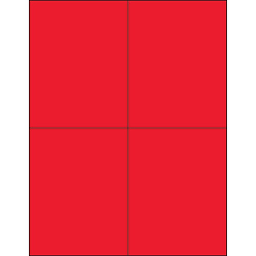 Tape Logic® Rectangle Laser Labels, 4 1/4" x 5 1/2", Fluorescent Red, 400/Case (LL183RD)