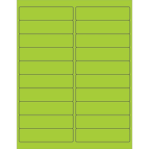 Tape Logic® Rectangle Laser Labels, 4" x 1", Fluorescent Green, 2000/Case (LL177GN)