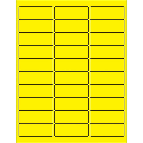 Tape Logic® Removable Rectangle Laser Labels, 2 5/8" x 1", Fluorescent Yellow, 3000/Case (LL405YE)