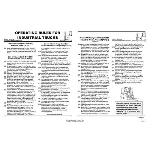ComplyRight™ California Operating Rules For Industrial Trucks Poster (ECA2O)