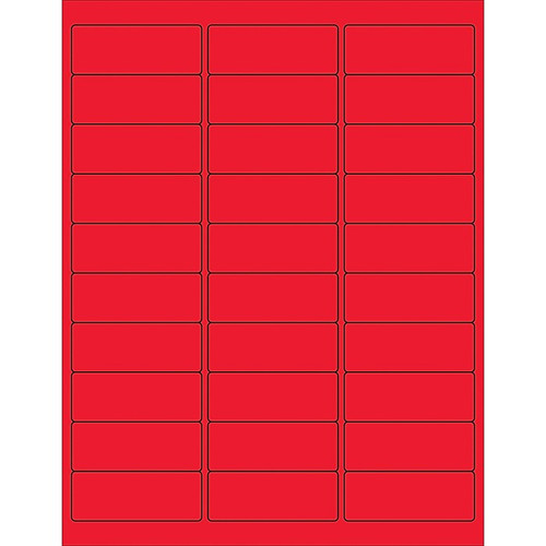 Tape Logic® Removable Rectangle Laser Labels, 2 5/8" x 1", Fluorescent Red, 3000/Case (LL405RD)