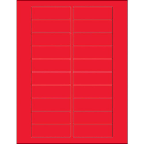 Tape Logic Rectangle Laser Labels, 3" x 1", Fluorescent Red, 2000/Case (LL174RD)
