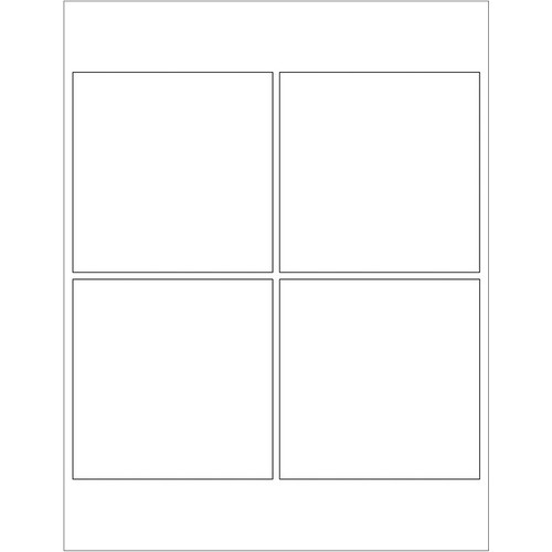 Tape Logic Rectangular Laser Labels, 4" x 4", White, 400/Case (LL128)