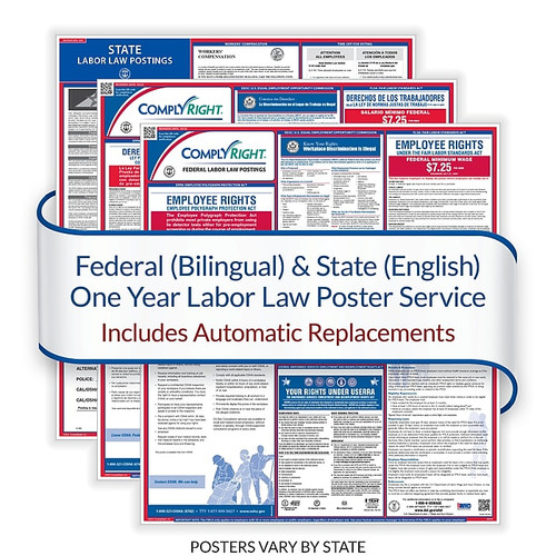 ComplyRight Federal (Bilingual), State & Public Sector (English) Labor Law 1-Year Poster Service, New Hampshire (U1200CBOPSECNH)