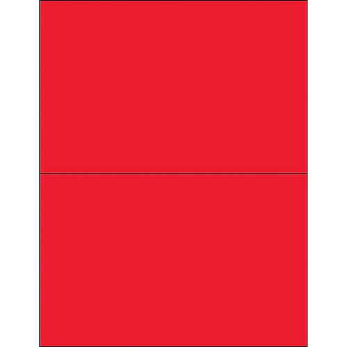 Tape Logic® Removable Rectangle Laser Labels, 8 1/2" x 5 1/2", Fluorescent Red, 200/Case (LL415RD)